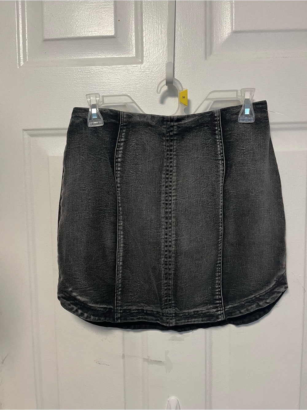 Her Entire Name Says Grace Charcoal Washed Denim Mini Skirt